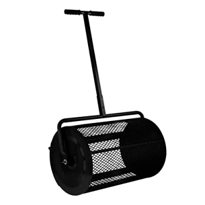 Afbeelding van T Mech Zwart Compostverspreider 80L Capaciteit Lichtgewicht Ontwerp Scharnierende Deur Inclusief Tuinhandschoenen