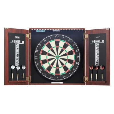 Afbeelding van VEVOR dartkastenset officieel formaat dartbord MDF darts 45x3,8cm LED