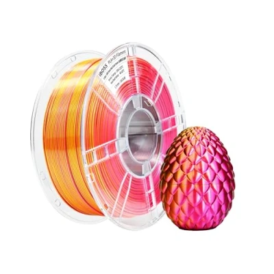 Afbeelding van iBOSS zijde PLA+ filament, Soie Rose Rouge of Vert 3D printerfilament, 1,75 mm +/ 0,02 mm, 1 kg/spoel, driekleurig PLA Plus, roze rood groen