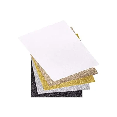 Afbeelding van Rayher 53961000 glittervilt, 5 platen, op kleur gesorteerd (wit, zilver, kasjmiergoud, goud, zwart), 21 x 30 01 cm, 100% polyester