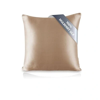 Afbeelding van townssilk Kussensloop 100% pure moerbeizijde, 19 momme, dubbelzijdig, ter bescherming van haar en huid, verborgen ritssluiting, draaddichtheid 600, 1 stuk, 50 x cm, lichtbrons