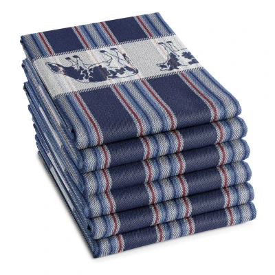 Afbeelding van Theedoek DDDDD Friesian Blue (set van 6)