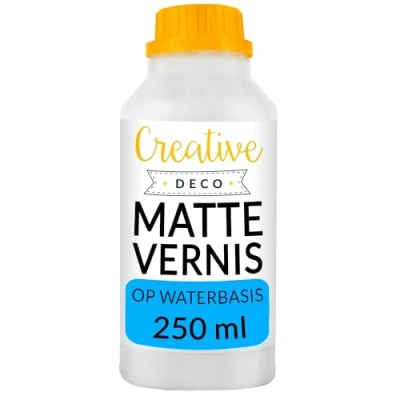 Afbeelding van Creative Deco Professionele Acryl Matte Lak 250 ml Fles Afwerking op Waterbasis Permanente Kleurloze Binnen en Buitengebruik Perfect voor Decoupage, Doe Het Zelf, Knutselprojecten