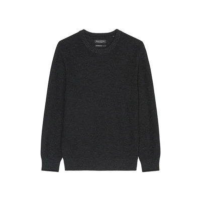 Afbeelding van Marc O&#039;Polo CREW NECK Structured WITH Tipping Trui, Heren, Maat: Medium, Dark grey melange