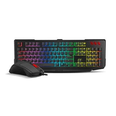 Afbeelding van Toetsenbord met Gaming Muis OZONE Qwerty Spaans Zwart Multicolour