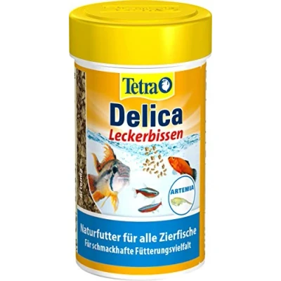 Afbeelding van Tetra Delica Brine Shrimps Naturvoer 100% gevriesdroogde salinekruid, natuurlijke snacks voor siervissen, 100 ml blik