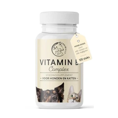Afbeelding van vitamine B complex voor honden en katten 120 tabletten voorraad maximaal 4 maanden Hooggedoseerd met B1, B2, B3, B5, B6, B9, B12, K, L tryptofaan selenium