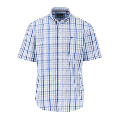 Afbeelding van FynchHatton Overhemd Geruit Regular Fit Wit dessin S