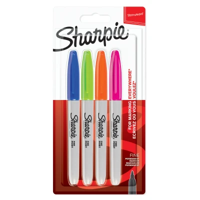 Afbeelding van Viltstift Sharpie rond 0.9mm blister à 4 stuks fun assorti