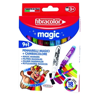 Afbeelding van Fibracolor Magic Pack 9 viltstiften grof punt + 1 kleurwisselstift