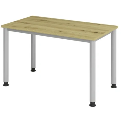 Afbeelding van HILO 612 S Bureau Tafelhoogte I In hoogte verstelbaar 120 x 67 Essen Eik/Zilver