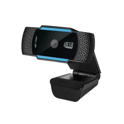 Afbeelding van Adesso CyberTrack H5 1080p Full HD Dubbele Microfoon Plug &amp; Play Privacy schuif Zwart/blauw Auto Focus Lens Verstelbaar 2.1 mega pixel