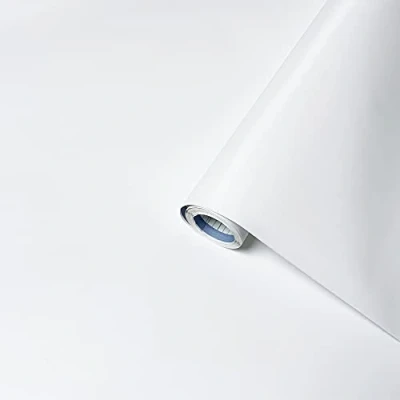 Afbeelding van Plakfolie uni mat wit decoratieve folie meubelfolie behang zelfklevende folie, PVC, zonder ftalaten, wit, 45cm x 2m, 160?m (dikte: 0,16mm), Venilia 53288