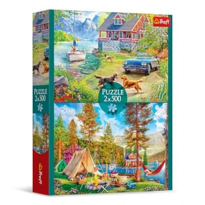Afbeelding van Trefl 2 in 1 puzzel: Zomerontspanning x 500 stukjes Set van twee legpuzzels, doe het zelf, creatief vermaak, voor volwassenen en kinderen vanaf 10 jaar