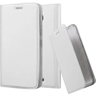 Afbeelding van Cadorabo Hoesje geschikt voor Motorola MOTO C in CLASSY ZILVER Beschermhoes met magnetische sluiting, standfunctie en kaartvakje Book Case Cover Etui