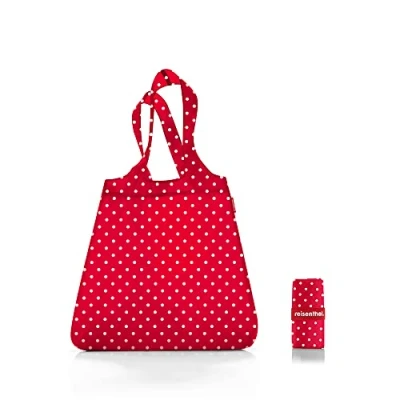 Afbeelding van Reisenthel Mini Maxi Shopper Boodschappentas 15L, gemengde stippen chili rood, 43,5 x 60 7 cm