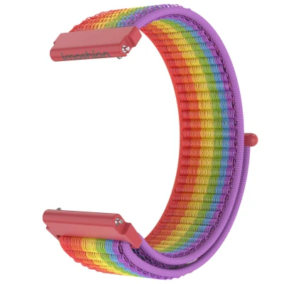 Afbeelding van Nylon bandje klittenband Universeel 22 mm aansluiting Rainbow imoshion