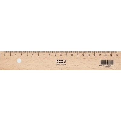 Afbeelding van Mobius &amp; Ruppert liniaal 20cm hout met metaalinleg MR 19200000