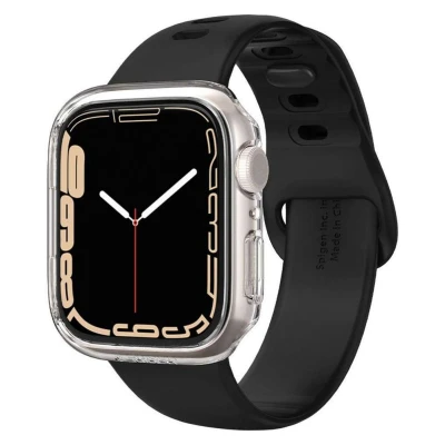 Afbeelding van Apple Watch 41 mm Hoes: Spigen Thin Fit Case Backcover,Bumper,Hardcase Transparant Kunststof Smart Covers
