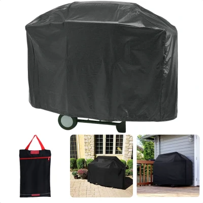 Afbeelding van Cheqo® Afdekhoes Rechthoekige Barbecue BBQ Hoes XL 125x62cm 95cm Hoog Zwart Polyester Incl. Opbergzak met Rits