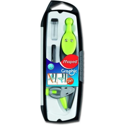 Afbeelding van Graphic passer 360 uitwisselbare vulling + adapter set assorti kleuren