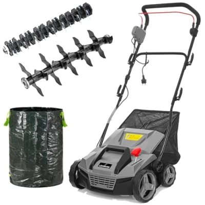 Afbeelding van Lehmann LGAAR 1850 elektrische verticuteermachine, 2w1 teasel, verticuteermachine met werkbreedte 38 cm, 1800 W, 5 traps werkdiepte instelbaar van 12 tot 6 mm
