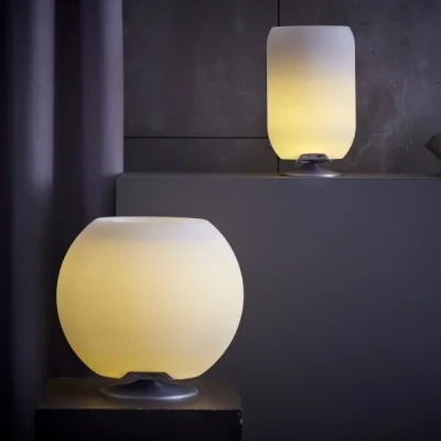 Afbeelding van Kooduu Sphere Wijnkoeler Bluetooth Speaker Led Lamp Zilverkleurig Ø 38 cm Dimbaar Oplaadbaar Tafellamp