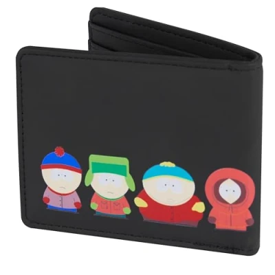 Afbeelding van South Park Bifold portemonnee voor heren, slim met ID en kaartsleuven, geldvak, Zwart, Eén maat, Modern