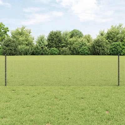 Afbeelding van vidaXL gelaste draadhek met 22 U staken Grijs 0.5x50 m staal