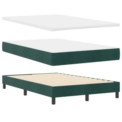 Afbeelding van vidaXL Boxspringbed met Matras Donkergroen 120x200 cm Velvet