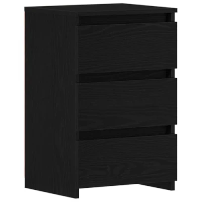 Afbeelding van vidaXL Nachtkastje Set van 2 Zwarte Eiken Bewerkt Hout 40x35x62.5