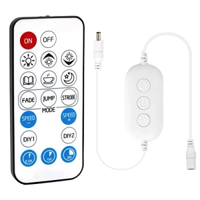 Afbeelding van PAUTIX RF afstandsbedieningsdimmer voor eenkleurige LED stripverlichting, draadloze afstandsbediening met 18 knoppen DC 5 24V 3528/2835/5050/COB timerfunctie