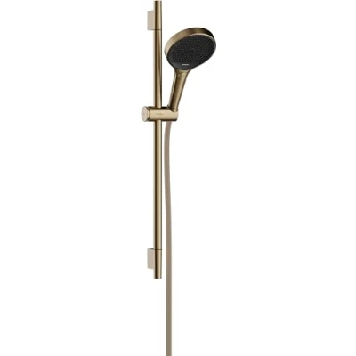 Afbeelding van hansgrohe rainfinity doucheset 130 3jet ecosmart met glijstang 65 cm push schuifstuk en textiel doucheslang 160 brushed bronze 28746140