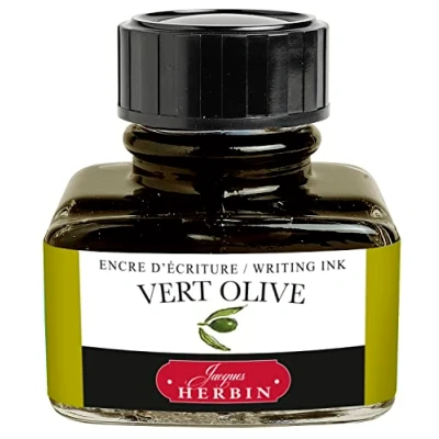 Afbeelding van Jacques Herbin 13036T 30ml Fles Inkt voor Vulpennen en Rollerball Pennen Vert Olive