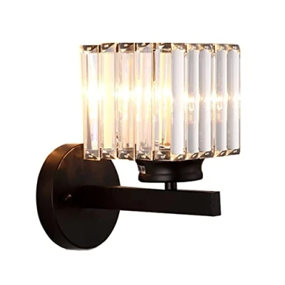 Afbeelding van Sxtiger Retro kristallen wandlamp voor binnen, E27 moderne slaapkamer led zwarte woonkamer gang eetkamer hal