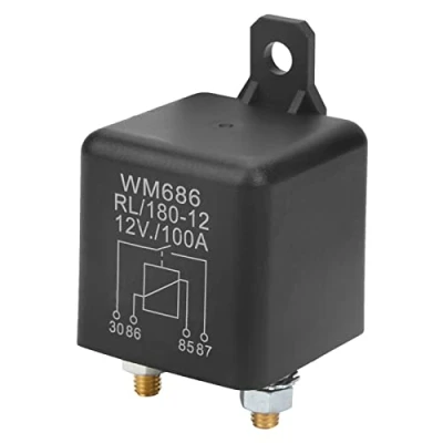 Afbeelding van Krachtig automatisch startrelais DC 12 V 100 A, 2 polig WM686 maakcontact voor stuuraccu AAN/UIT RL/180