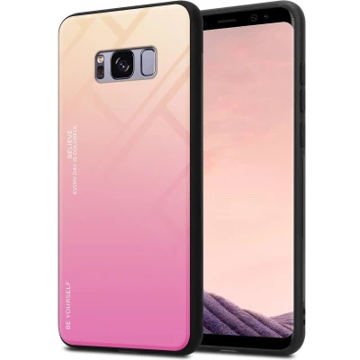 Afbeelding van Cadorabo Hoesje geschikt voor Samsung Galaxy S8 PLUS in GEEL ROZE Tweekleurige beschermhoes TPU silicone Case Cover