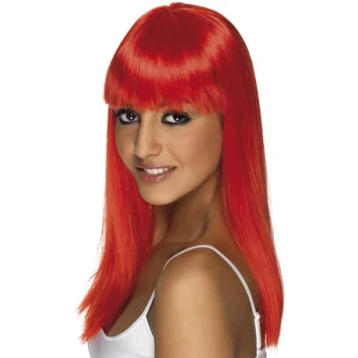 Afbeelding van Smiffys Glamourama Neon Pruik Rood