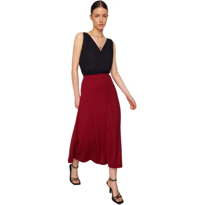 Afbeelding van Trendyol Zwarte Uitlopende Maxi Stretch Gebreide Rok Twoss24Et00156