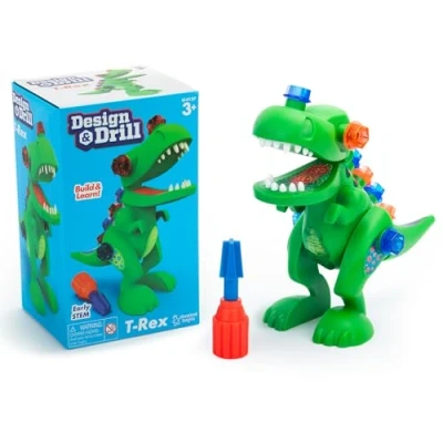 Afbeelding van Learning Resources 4137 Educational Insights Design &amp; Drill Bouwen Leer! T Rex Dinosaurus Speelgoed 14 Stuk Set, Veelkleurig