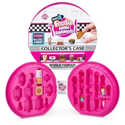 Afbeelding van Foodie Mini Brands Series 2 Collector&#039;s Case van ZURU Kids Toy, inclusief Real Miniatuur Fast Food Collectibles, 5 Mystery Minis/3 Exclusive Minis en voor display opslag