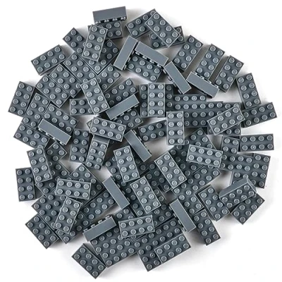 Afbeelding van Strictly Briks Classic Set voor creatief spelen 100% compatibel met alle grote merken bouwstenen 96 stenen van 2 x 4 noppen grijs