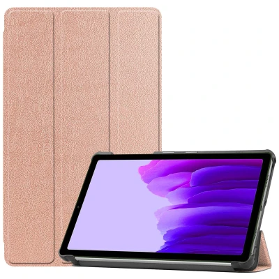 Afbeelding van Samsung Galaxy Tab A7 Lite Hoes: iMoshion Trifold Bookcase Rosé Goud Kunstleder Tablet Hoezen