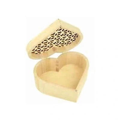 Afbeelding van Artemio Opengewerkte hartvormige doos, hout, beige, 16 x 14 7 cm