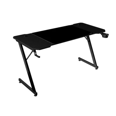 Afbeelding van MARSGAMING MGD X140, Gaming Bureau, Ergonomisch Ontwerp, Koolstofvezel Oppervlak, Metalen Frame, XXL Muismat, Hoofdtelefoon en Drinkhouder, Kabelbeheer, Bureau 140x60cm, Zwart
