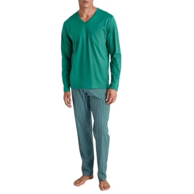 Afbeelding van Calida Relax Imprint 3 Pyjamas Blauw katoen Large Heren