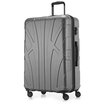 Afbeelding van Suitline grote harde koffer trolley, reiskoffer check in bagage, TSA, 76 cm, ca. 86 liter, 100% ABS mat zilver