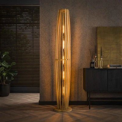 Afbeelding van Hoyz Collection Vloerlamp Orbit 5L Massief Mango Naturel XL