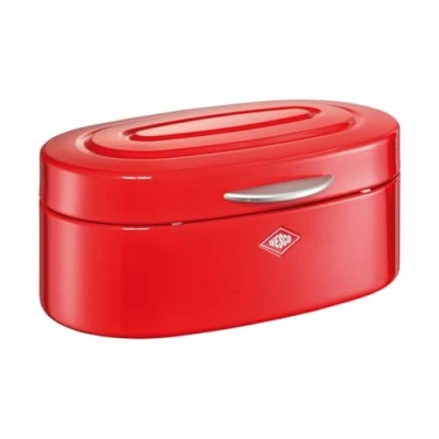 Afbeelding van WESCO Single Elly broodtrommel in de kleur rood, gepoedercoat plaatstaal, ventilatiegaten en stabiele handgreep