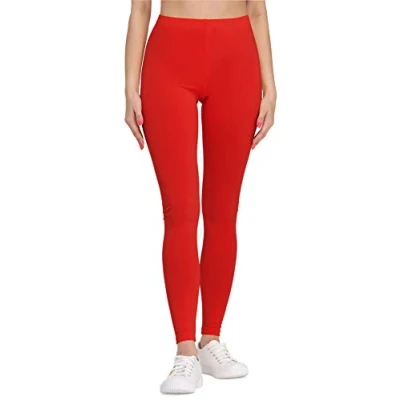 Afbeelding van Bellivalini BLV BLV50 155 LE Dames Leggings Sport Vrijetijdsbroek Lang Katoen Sporbroek Yogabroek Rood M